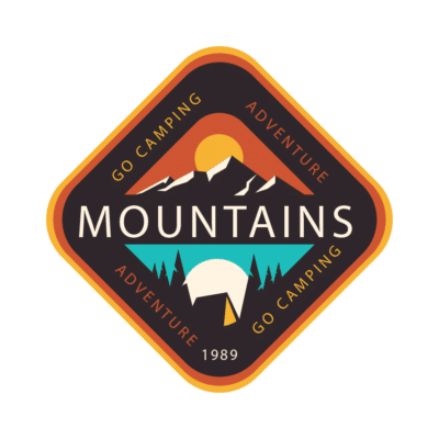 Mẫu logo leo núi, dã ngoại, hiking và trekking đẹp (222)
