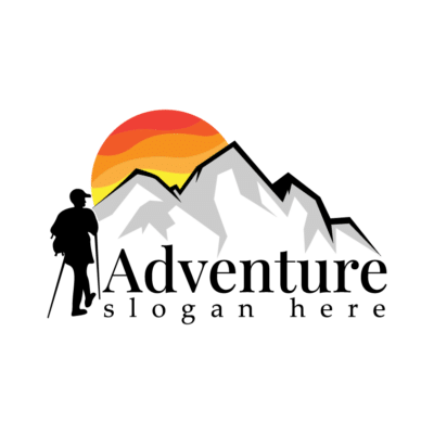 Mẫu logo leo núi, dã ngoại, hiking và trekking đẹp (265)